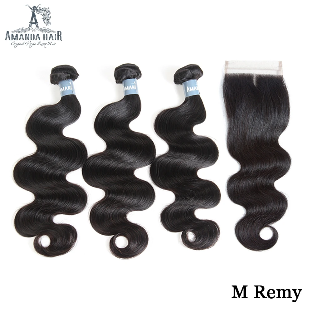 Amanda Body Wave Braziian Hair Bundles with Closure 4