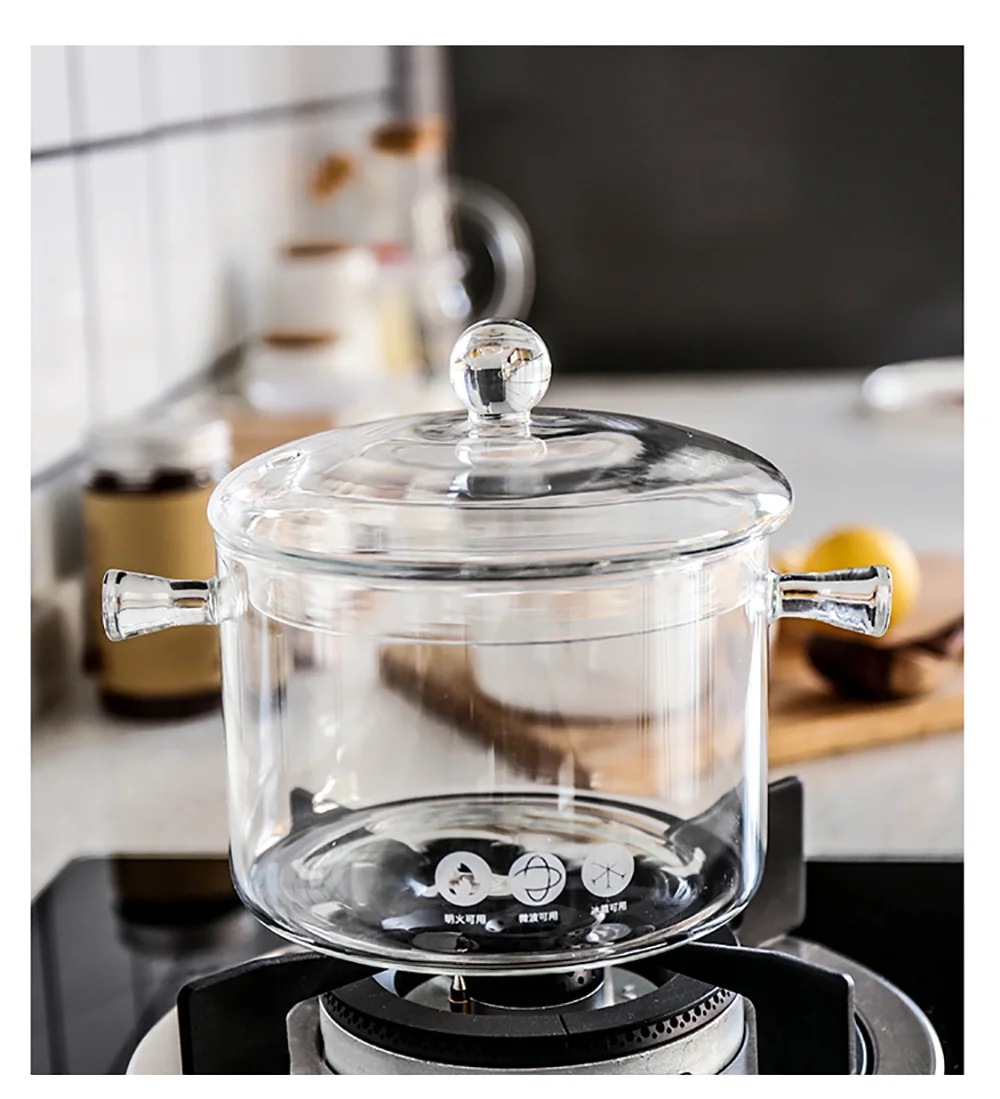 Buy Wholesale China High Borosilicate Clear Glass Pot Pyrex Cooking Pot  With Double Ear & Glass Pot at USD 5