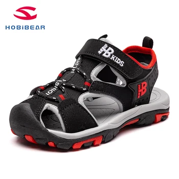 

HOBIBEAR New Design 1pair Boy Children bech Sandals Leather Shoes Close Toe Anti-skid Cut-outs Outdoor Water Boys Shoes W7350