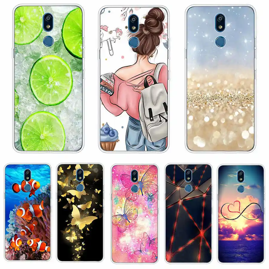 Силиконовый чехол для LG K40 мягкий на заднюю панель телефона с милым рисунком кота