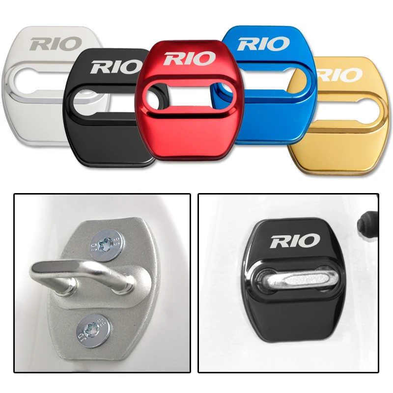 4PCS Car Door Lock cover Protect Buckle Cover Latch Stop Anti Rust accessories For KIA RIO 3 4 2017-2019 Styling | Автомобили и