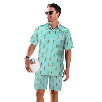 

Youth fruit printed loose beach pants men shirt casual shirt suit loose T-shirt comfortable shorts