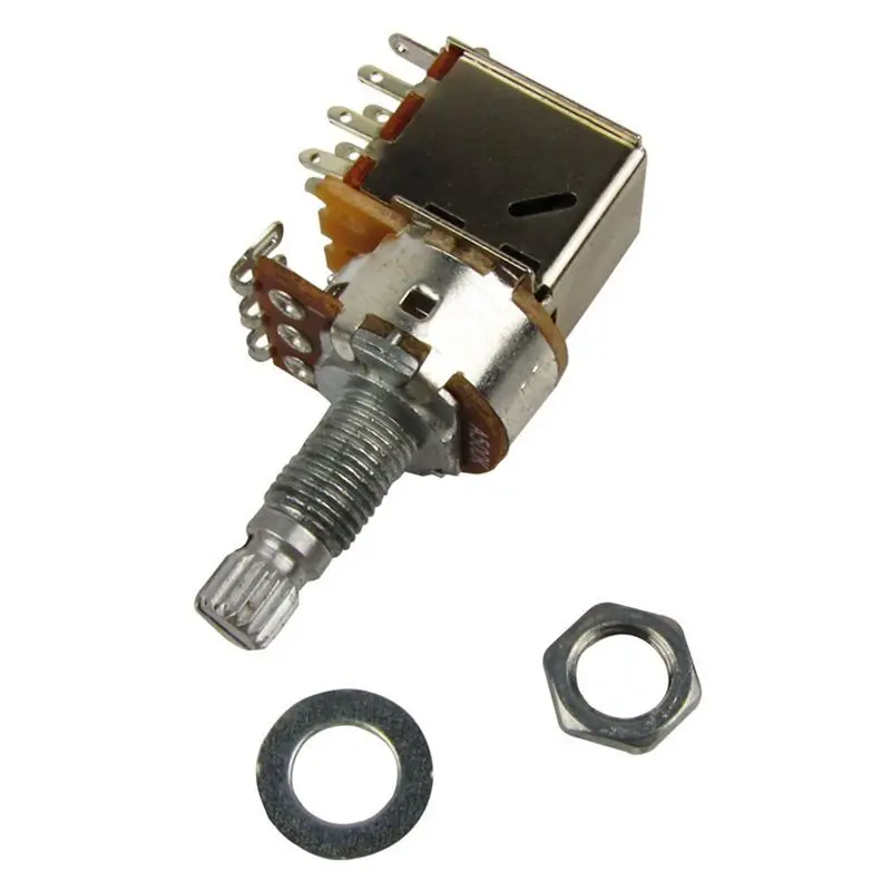 A500k Pull split Knurled 18 мм длинный вал Аудио Конус гитарный переключатель потенциометр управления для гитарных Бас частей(упаковка из