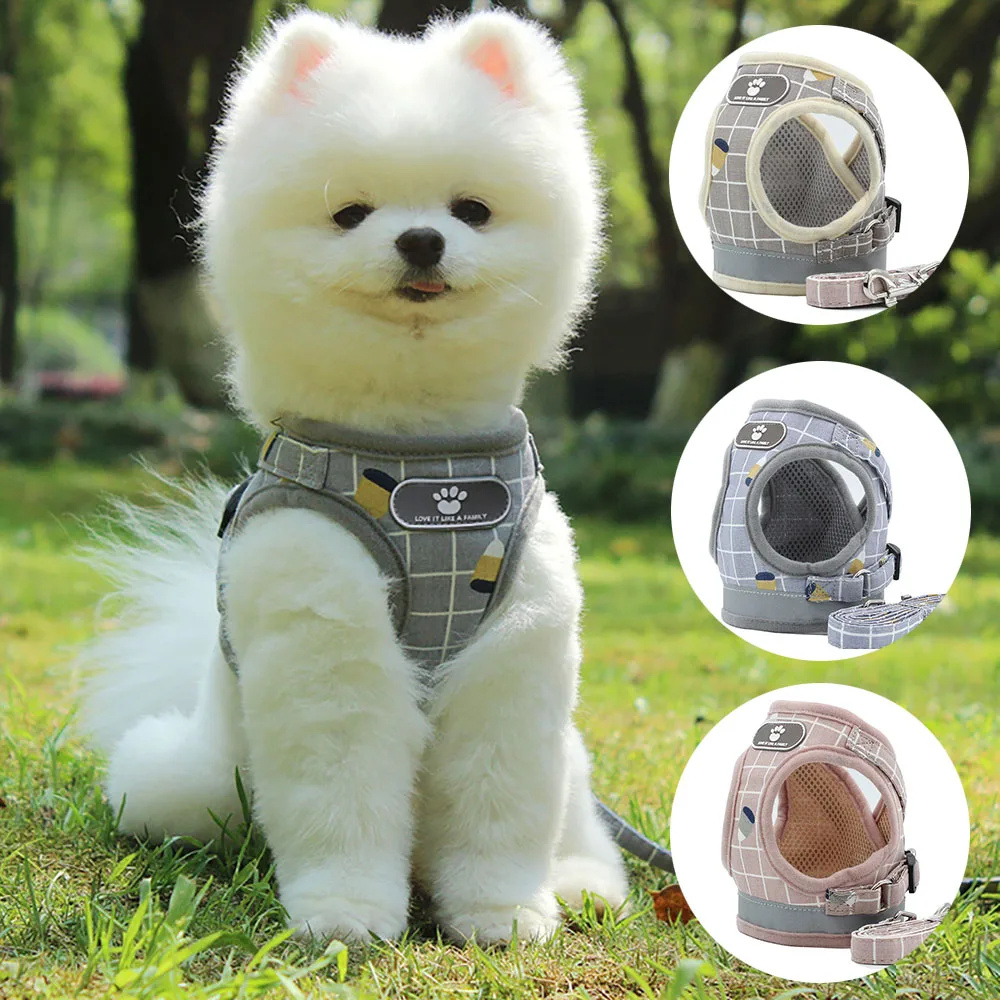 

Reflective Pet Harness Breathable Dog Collars Cat Harness Leash Dogs vest Best Harness For Chihuahua Yorkie Teddy Bomei Dog Belt