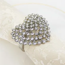 Blingbling кольцо для салфеток в настоящее время доступно ко Дню Святого Валентина салфетка пряжка инкрустация кристаллами ромбовидная салфетка кольца
