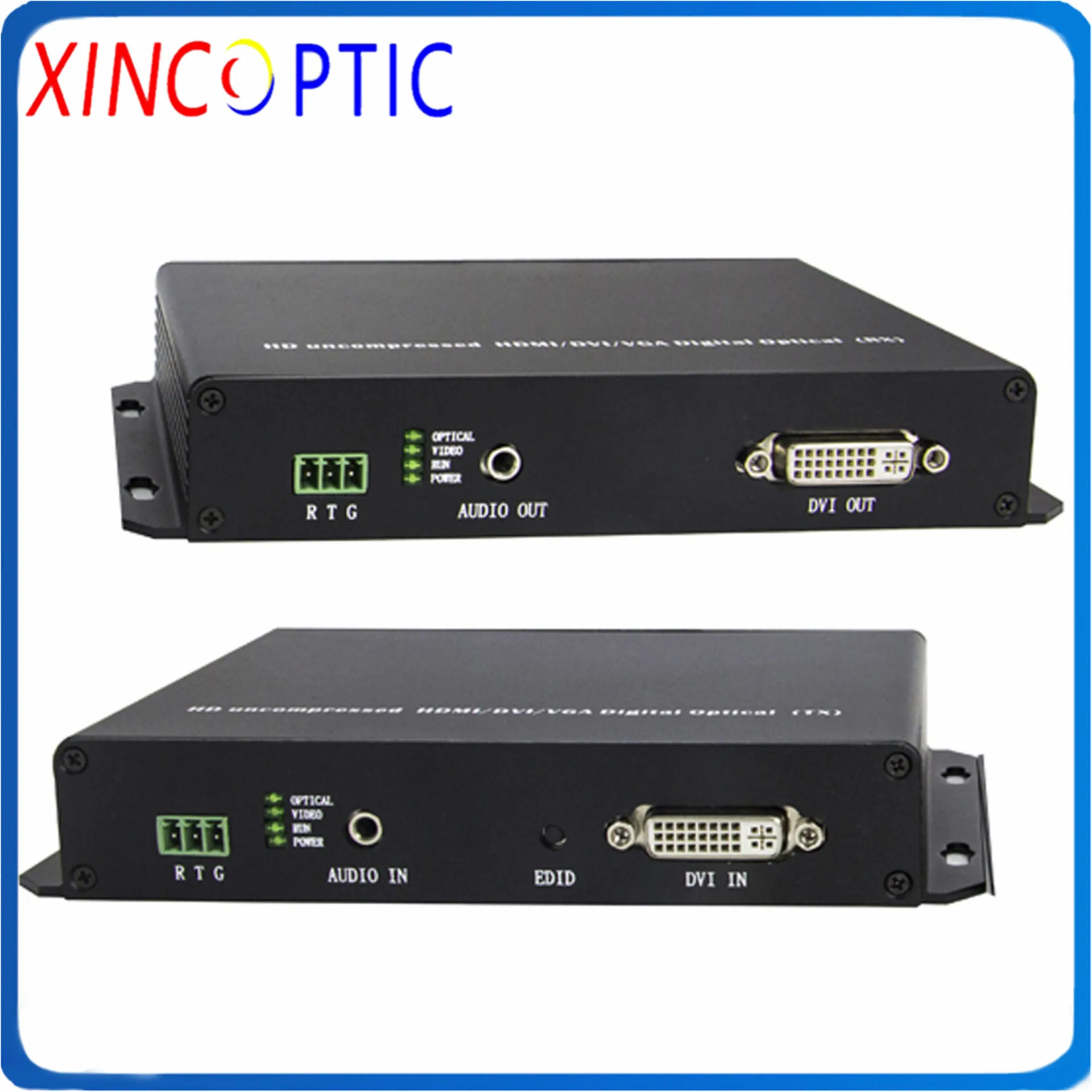 Оптоволоконный удлинитель DVI KVM 1080p 1-канальный + 1Ch прямой аудио RS232 видео