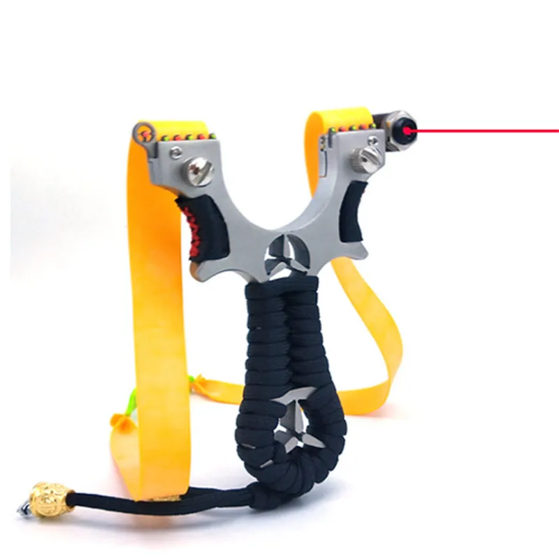 

2019 new hunting slingshot stainless steel head catapult with aiming wooden handle shooting outdoor flat rubber band