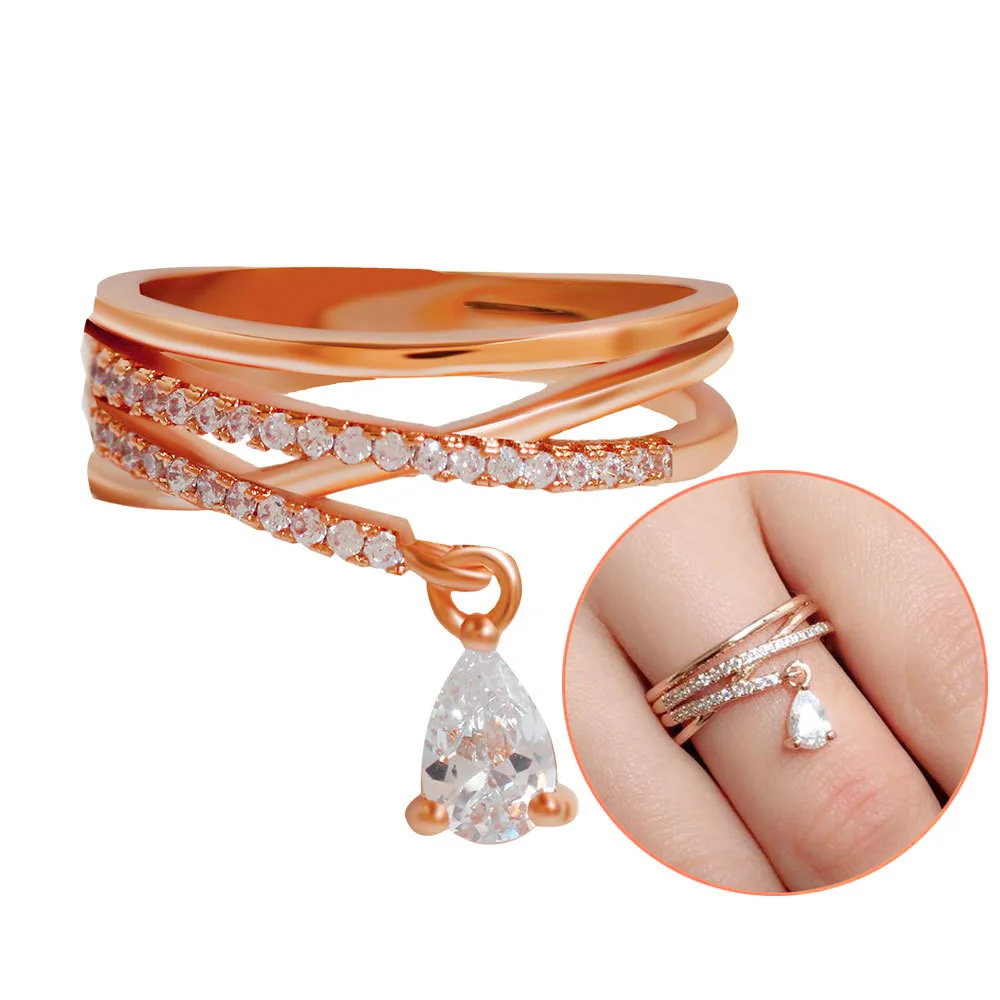 Luxury Water Drop ring 925 Sterling silver AAAAA cz Unique statement Party Wedding Band Rings for women Birdal Vintage Jewelry