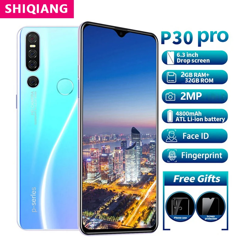 SHIQIANG P30 Pro Мобильный телефон Android Встроенная память 32 ГБ Face ID смартфон с