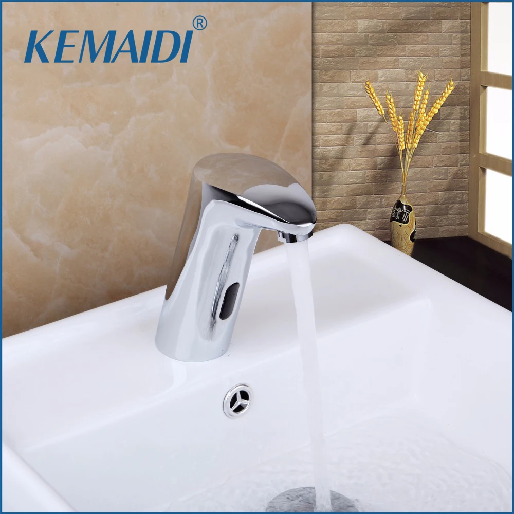 KEMAIDI Bathroom Sensor Faucet Automatic Inflrared Hand Touch Tap Hot Cold Mixer Chrome Polished Sink | Обустройство дома