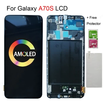 

6.7"Original For Galaxy A70s LCD Touch Screen Digitizer Assembly For Samsung A70s Display with Frame Replacement SM-A707 Gift