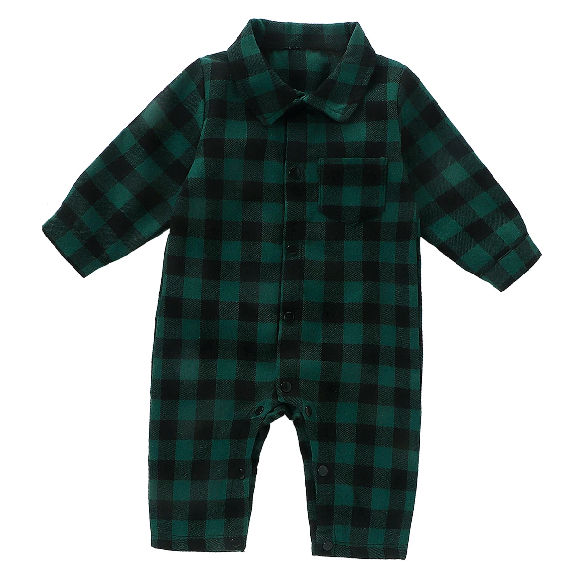 Зеленый newborn baby boy rompers baby clothing plaid long sleeve 100%cotton infant boys girls jumpsuit winter clothes outfits costume - Цвет: Зеленый