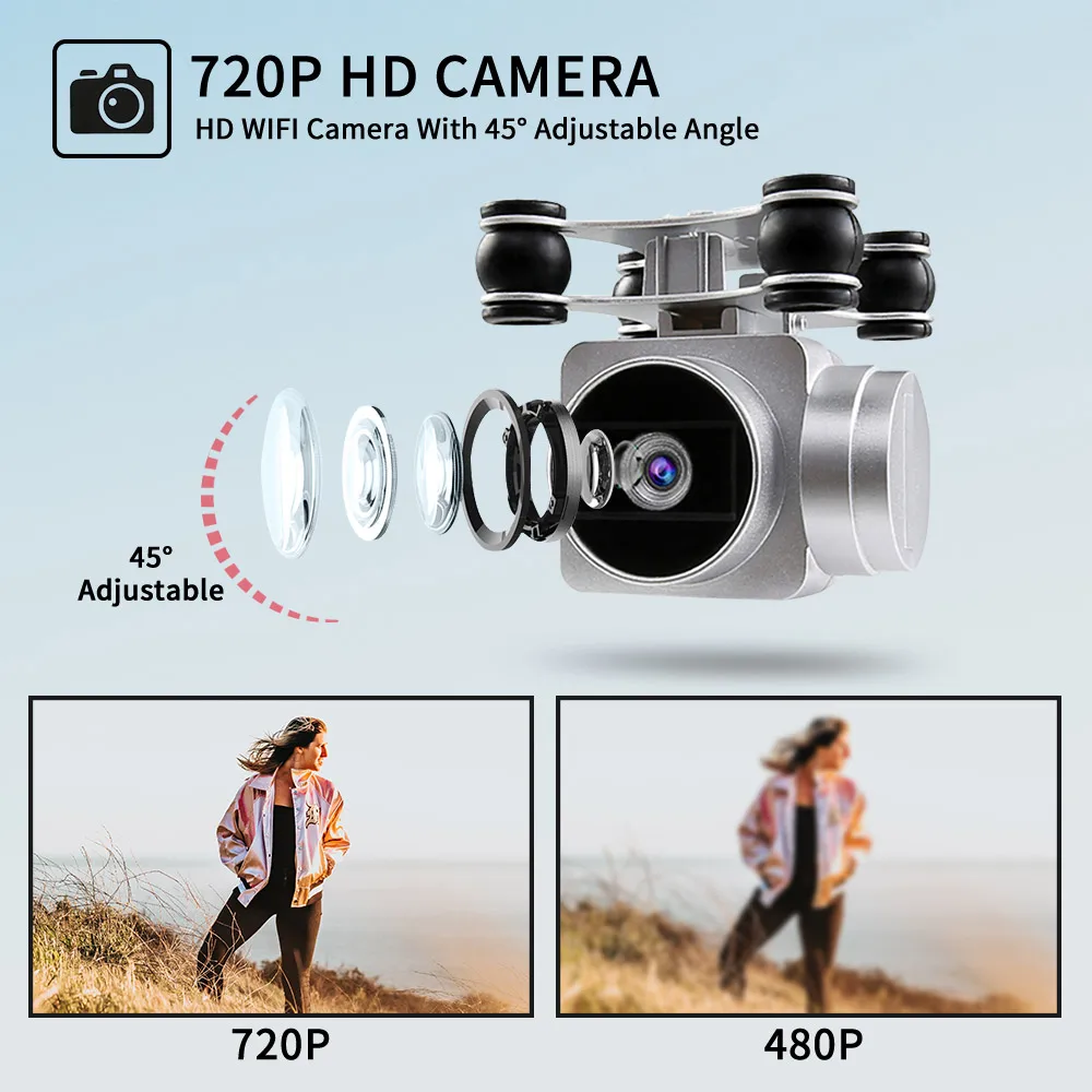 JJRC H68 RC Drone Quadcopter Drones with Camera HD 720P Wifi FPV Quadrocopter Altitude Hold Headless Mode Dron 20 Mins Fly Time