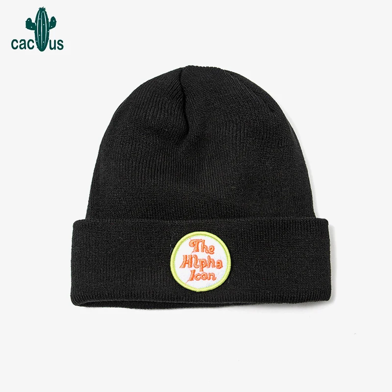 

Winter Hat for Women Solid Woolen Thickened Knit Hats Girls Letter Embroidery Beanies Warm Hat Soft Casual Fashion Cap Ski Hat