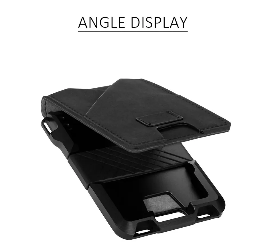 DIENQI Metal Card Holder RFID Protected Men Credit Card Coin Bag Key Purse High Quality PU Leather Minimalist Wallet Card Pocket