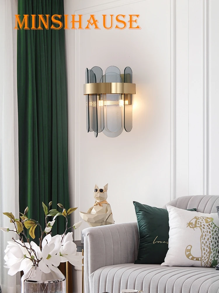 

Modern Stainless Steel LED Wall Lamp Nordic Glass Wall Lights for Passage Corridor Bedroom Bedside Lamp Wall Sconce G9 AC85-265V