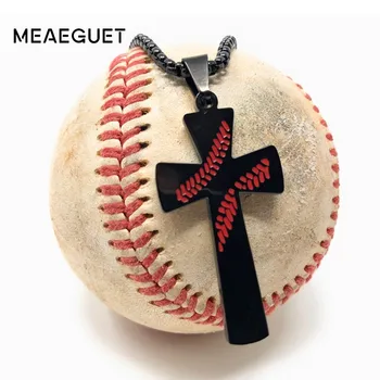 

Baseball Cross Pendant I Can Do All Things Strength Bible Verse Stainless Steel Necklace For Men Man Jewelry
