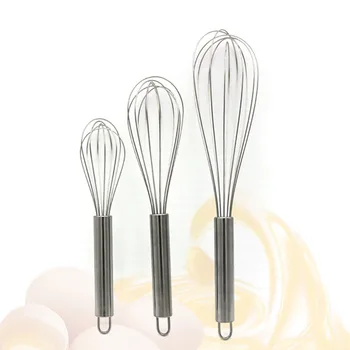 

(8/10/12 Inches) Stainless Steel Egg Beater Hand Whisk Mixer Kitchen Tools Butter Blender