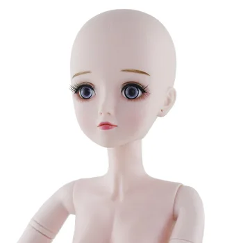 

New 60cm Bjd Doll Toys 3D Eyes DIY Bald Head Naked Nude 21 Jointed Body Female Doll Bareheaded Dolls Toy For Girls