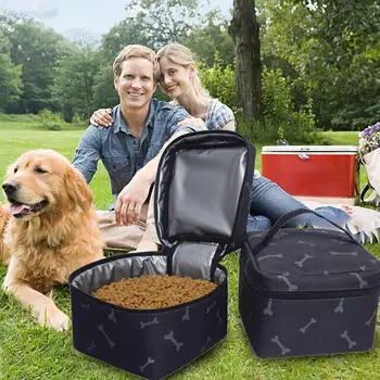 

Pet Travel Bag Weekend Tote Organizer Bag Dog Tote Bag with 2 Dog Food Carriers Bag for Dogs Travel