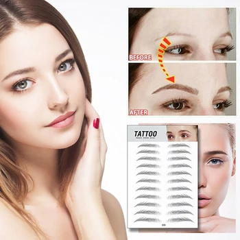 

Authentic Eyebrows Tattoo Sticker Magic 4D Hair-like False Eyebrows Waterproof Lasting Water-based Eye Brow Stickers Cosmetics
