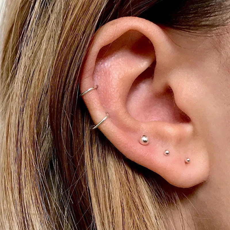 Stud Earrings, 2/3/4mm, 925 Sterling Silver Gold-plated, for Women Fashion Jewelry Accessories Gifts