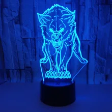 

Wolf 3D Table Lamp Colorful Touch Remote Control LED Visual Light Creative Birthday Christmas Gift Bedroom Decor 3D Night Light