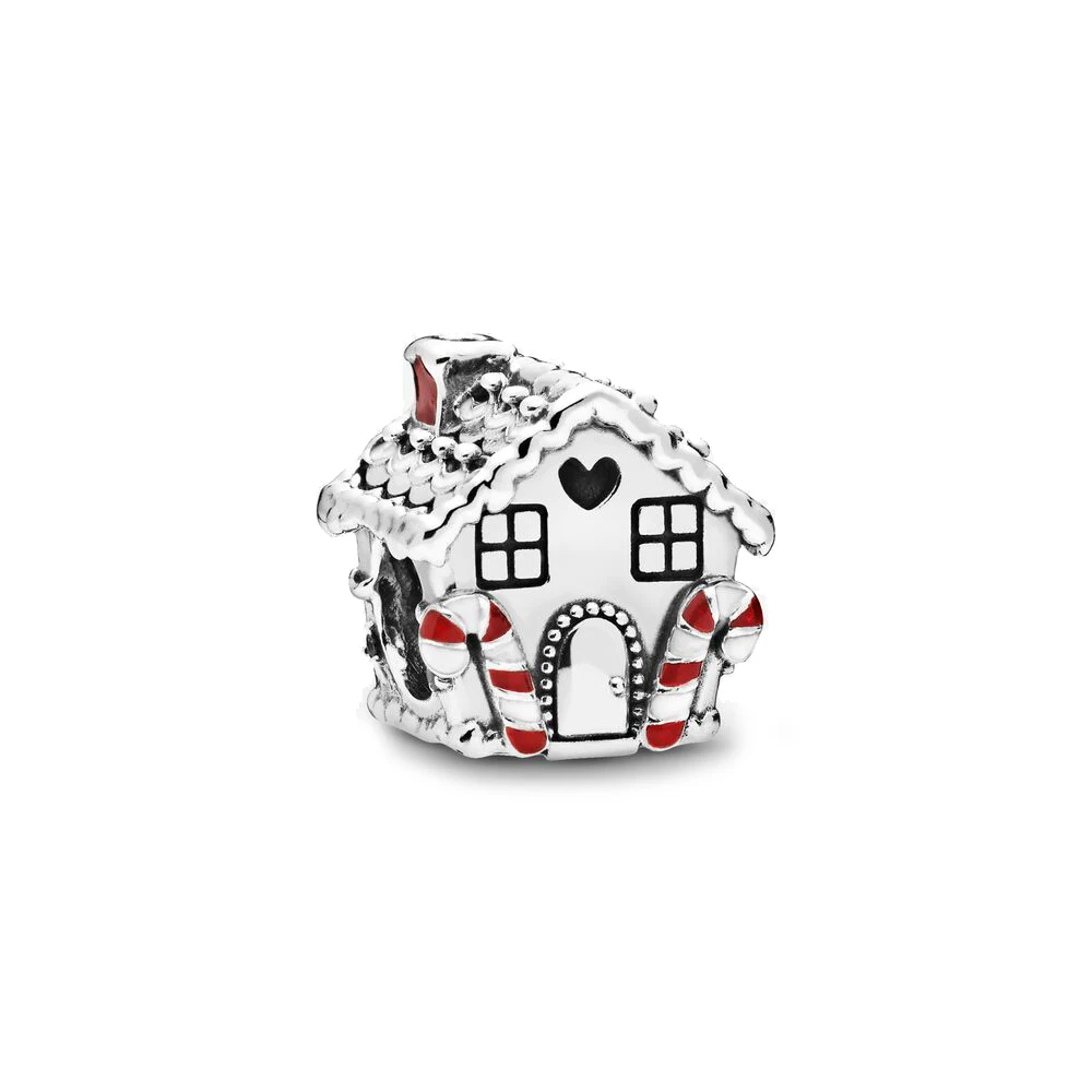 

2019 Christma New Arrival 925 Sterling Silver Beads Gingerbread House Charms fit Original Pandora Bracelets Women DIY Jewelry