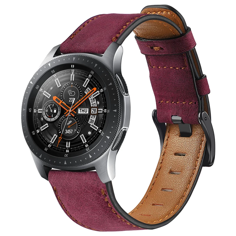Кожаный ремешок Ретро Классический сменный ремешок для samsung Galaxy Watch 46 мм samsung gear S3 samsung gear 2 R380