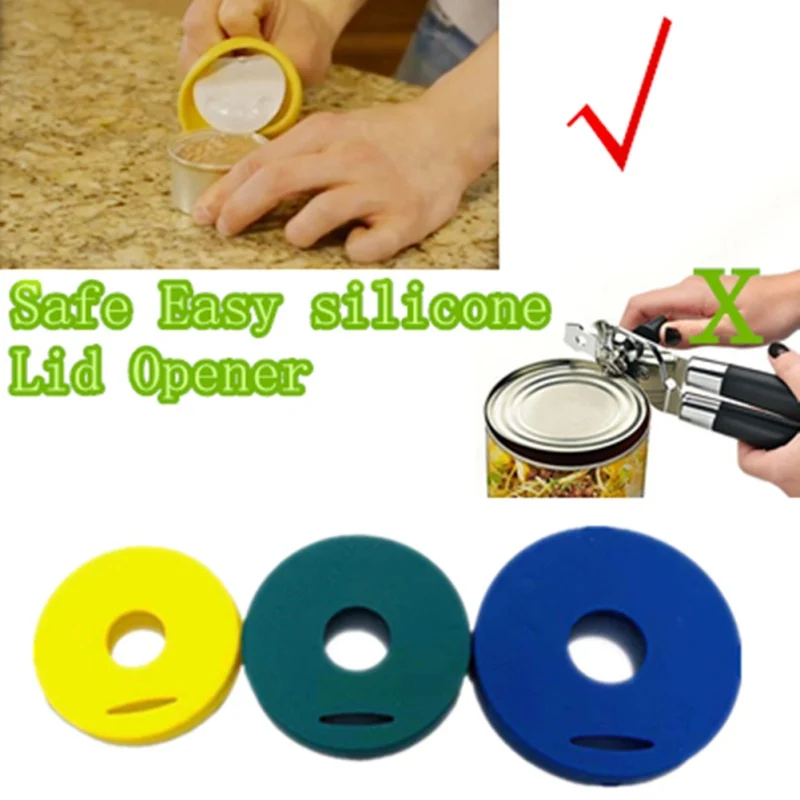 

3pcs/set Safe Easy Can Opener Silicone Manual Bottle Lid Opener Professional Ergonomic Manual Can Opener Kitchen Gadgets