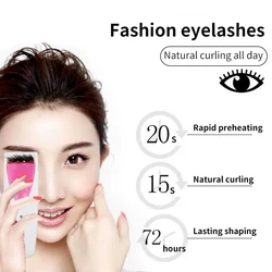 Electric Heated Eyelash Curler with Eyelash Card Long Lasting Eye Lash Perm Eyelashes Clip Makeup Eye Lashes Curler Tool