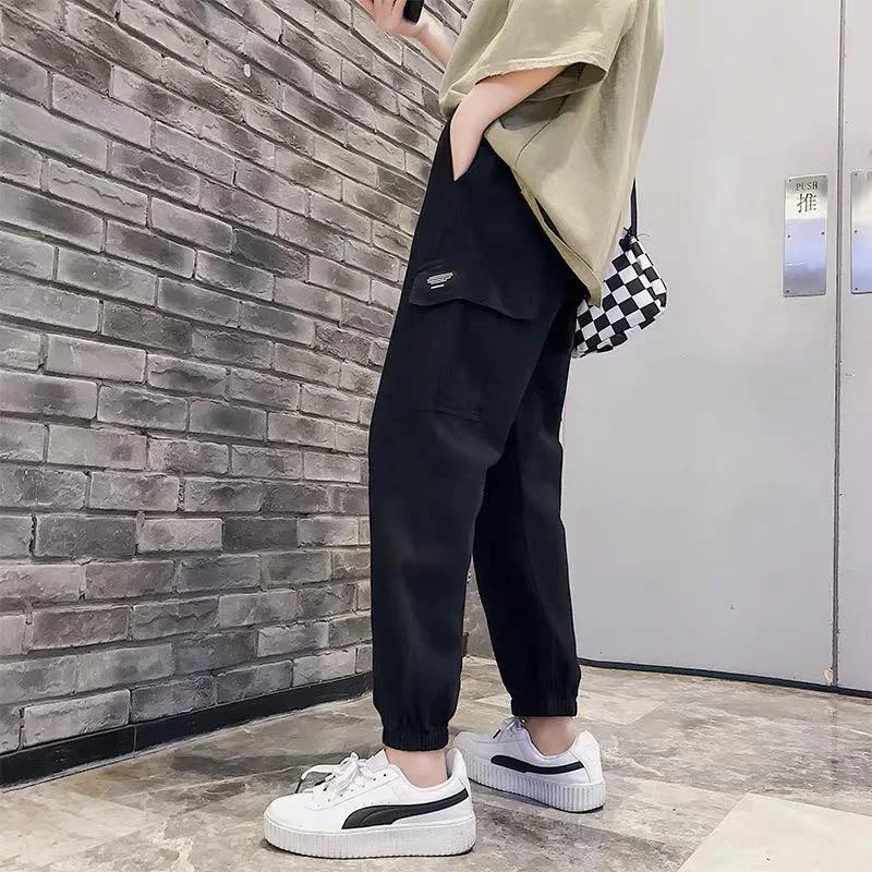Harajuku BF мужские узкие брюки в японском стиле, Модные свободные бегуны, спортивные штаны, Прямая поставка, лучшие брюки с большими карманами, уличная одежда