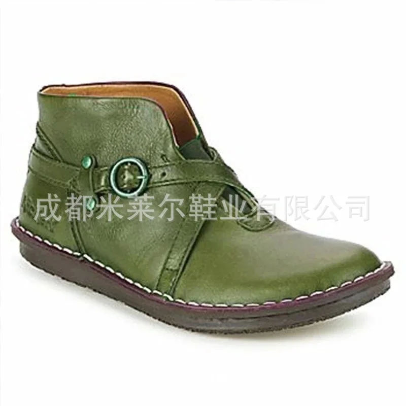 

Separate Station New Style 2019 Autumn Women's round-Toe Casual WOMEN'S Leather Boots Side Zipper Martin Boots Low Heel WOMEN'S