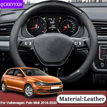 

Fit For Volkswagen Polo MK6 Virtus Sedan 2018-2020 Car Steering Wheel Cover Car Steering-wheel Hubs Interior Auto Accessories