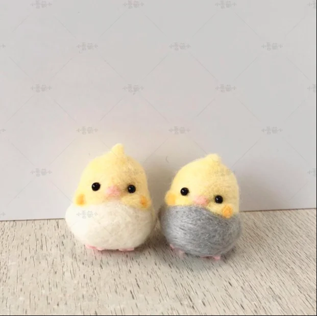 White wenniao grey wenniao Parrot wool needlepoint kit wool felt needle felting decoration craft needlecraft DIY handmade