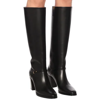 

New Fashion Brand Autumn Winter Warm Women Knee High Boots Shoes High Heels Ladies Shoes Woman High Quality Riding Boots 34-43