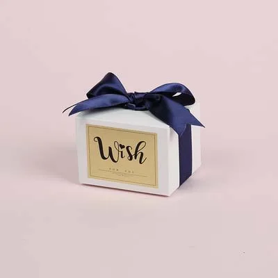 100 шт, Свадебная лента, розовая, золотая, для дня рождения, на заказ, имя, дата, наклейка, конфетная коробка, подарочные коробки для гостей - Цвет: royal blue