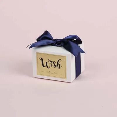 royal blue 30 шт., Свадебная коробка, розовая, золотая, красная лента, детская коробка для конфет на день рождения, подарочные коробки для гостей - Цвет: royal blue