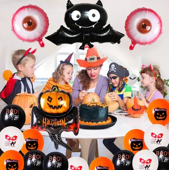 

Halloween Bone Pumpkin Cat Balloons Horror Halloween Decoration Latex Balloon Happy Halloween Party Decor Supplies