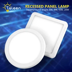 Plafonnier LED rond ou carré, lumière blanche froide naturelle, luminaire de plafond, idéal pour un salon, 6/20W 