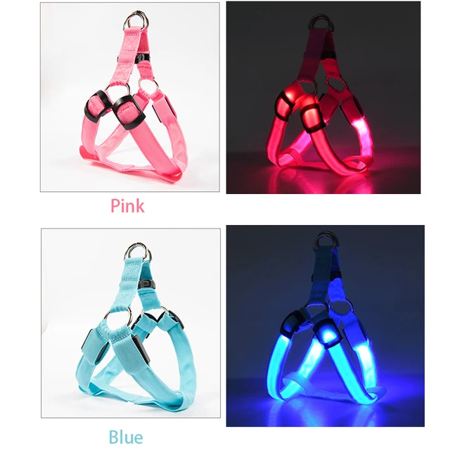 Luminous Dog Harness Charging Anti-Lost/Car Accident Light Dog Breast-band Safe Led Dogs Leash Harness for Pets Dogs Acessorios 2