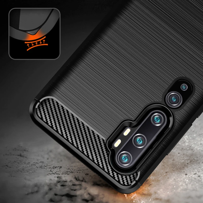 Для Xiaomi Mi Note 10 Чехол Мягкий ТПУ противоударный чехол карбоновый Узор Матовый чехол s для Xiaomi Mi Note 10 Note 10 Чехол Чехлы