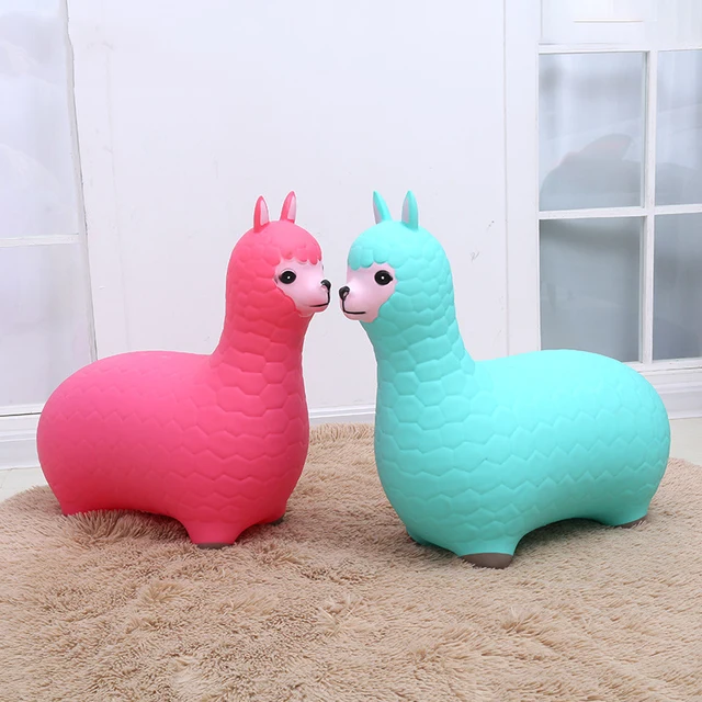60cm Baby Alpaca Bouncy Toys Inflatable Ride on Animal Sports Toys Jumping Horse Thicken PVC Children for Kids 1