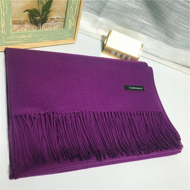 purple Girita женский зимний шарф из чистого кашемира шарфы для шеи Теплая повязка для головы хиджаб Леди Шали Обертывания одеяло пашмины женский Echarpe - Цвет: purple