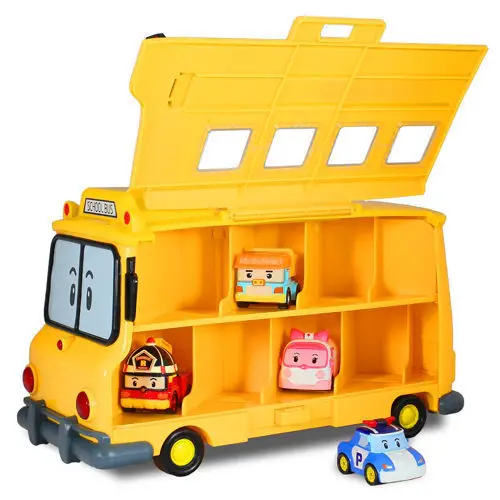 

Silverlit Poli School Bus with Storage Compartment 83148 Transformation Police Perley-Storage Metal Car