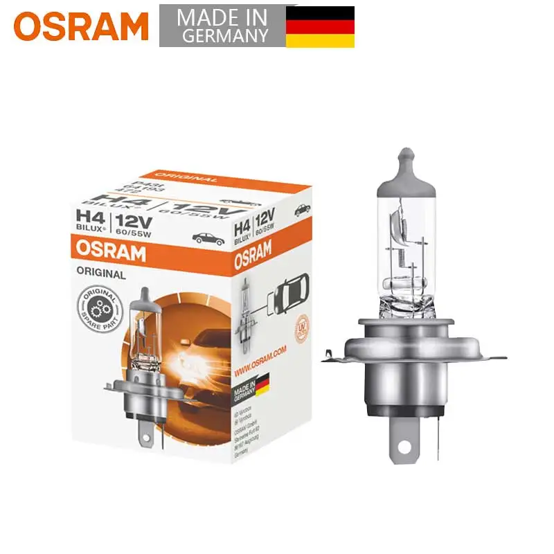 Osram 64193 Lot de 10 ampoules halogènes H4 12 V 60/55 W P43t de la gamme Original 