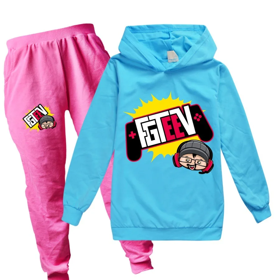 clothing sets for toddler girl 9+3 colors FGTEEV Hoodies Tops Pants 2pcs Set Kids Sportswear Suits Boys Toddler Outfit Girls Outerwear for Baby Unisex Clothing Clothing Sets near me