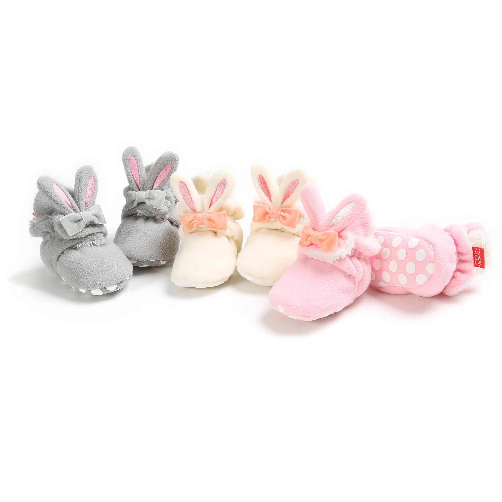 Winter Baby Boy Girls First Walkers Shoes Thick Coral Fleece Cute Rabbit Long Ear Rabbit Warm Non-slip Shoes