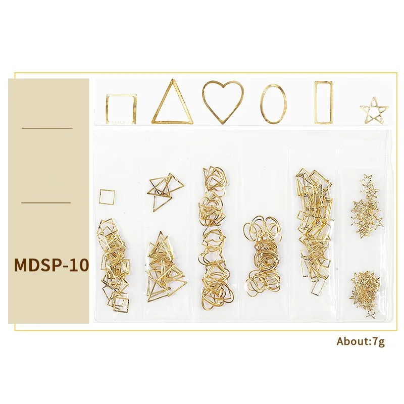 MDSP-10 1 упаковка, смешанные металлические заклепки, 3d-украшения для ногтей, шарм, многослойные легированные ломтики, шпильки, ювелирные аксессуары для самостоятельного маникюра - Цвет: MDSP-10