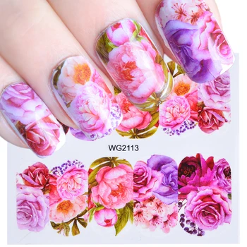 

1PCS Flower Leaves Sliders for Nails Rose Heat Cat Nail Art Water Transfer Stickers Decals DIY Decoration for Manicure CHWG-1